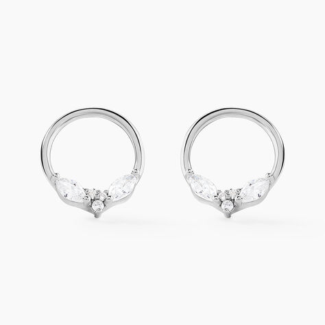 Boucles D'oreilles Pendantes Catiane Argent Blanc Oxyde De Zirconium - Boucles d'oreilles fantaisie Femme | Histoire d&rsquo;Or