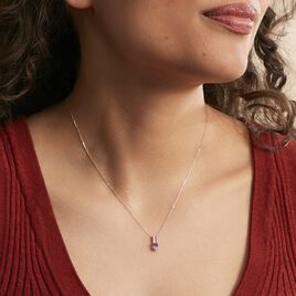 Collier Frannie Or Rose Amethyste Et Oxyde De Zirconium - Colliers Femme | Histoire d’Or