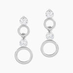 Boucles D'oreilles Puces Wynona Or Blanc Oxyde - Boucles d'oreilles pendantes Femme | Histoire d&rsquo;Or