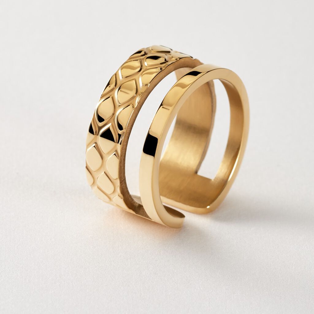 Bague Ajustable Abram Acier Dor&eacute; - Bagues fantaisie Femme | Histoire d&rsquo;Or