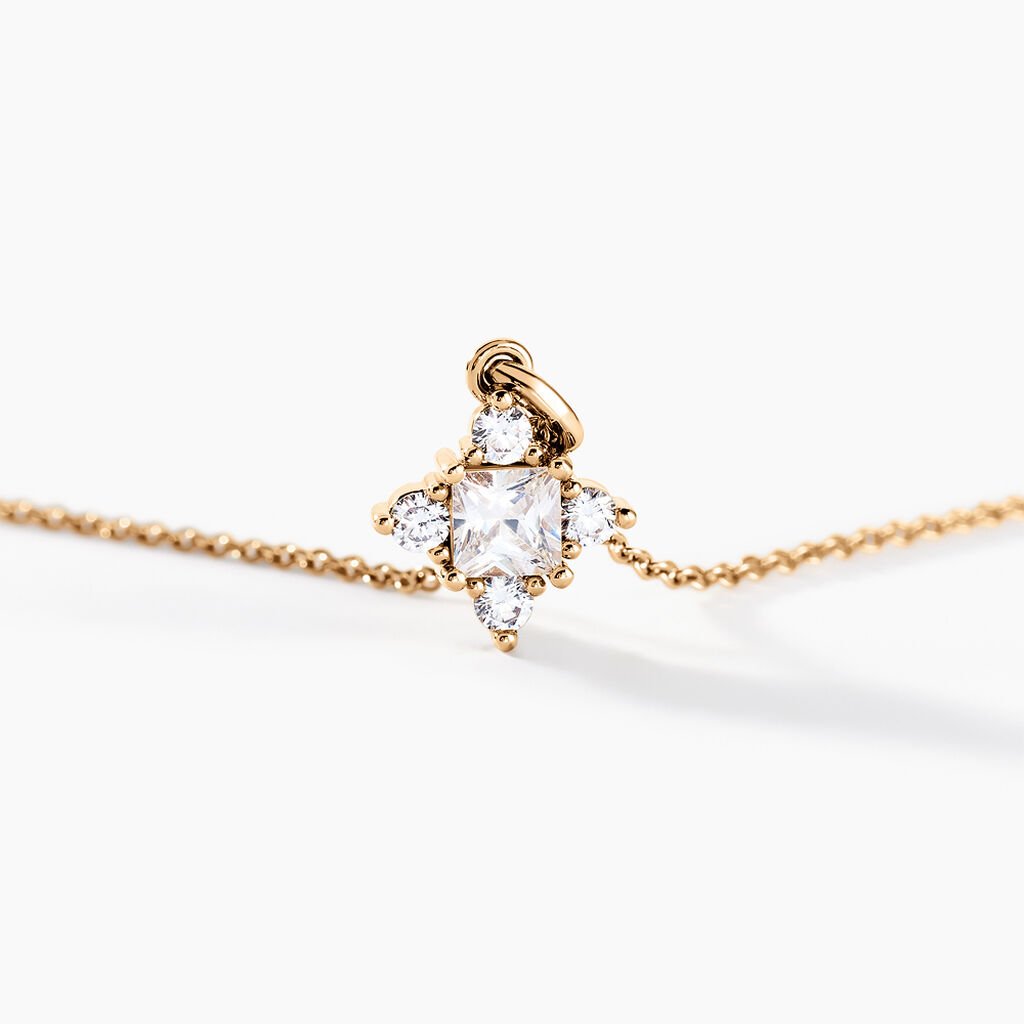 Collier Doline Plaqué Or Doré Oxyde De Zirconium - Colliers Femme | Histoire d’Or