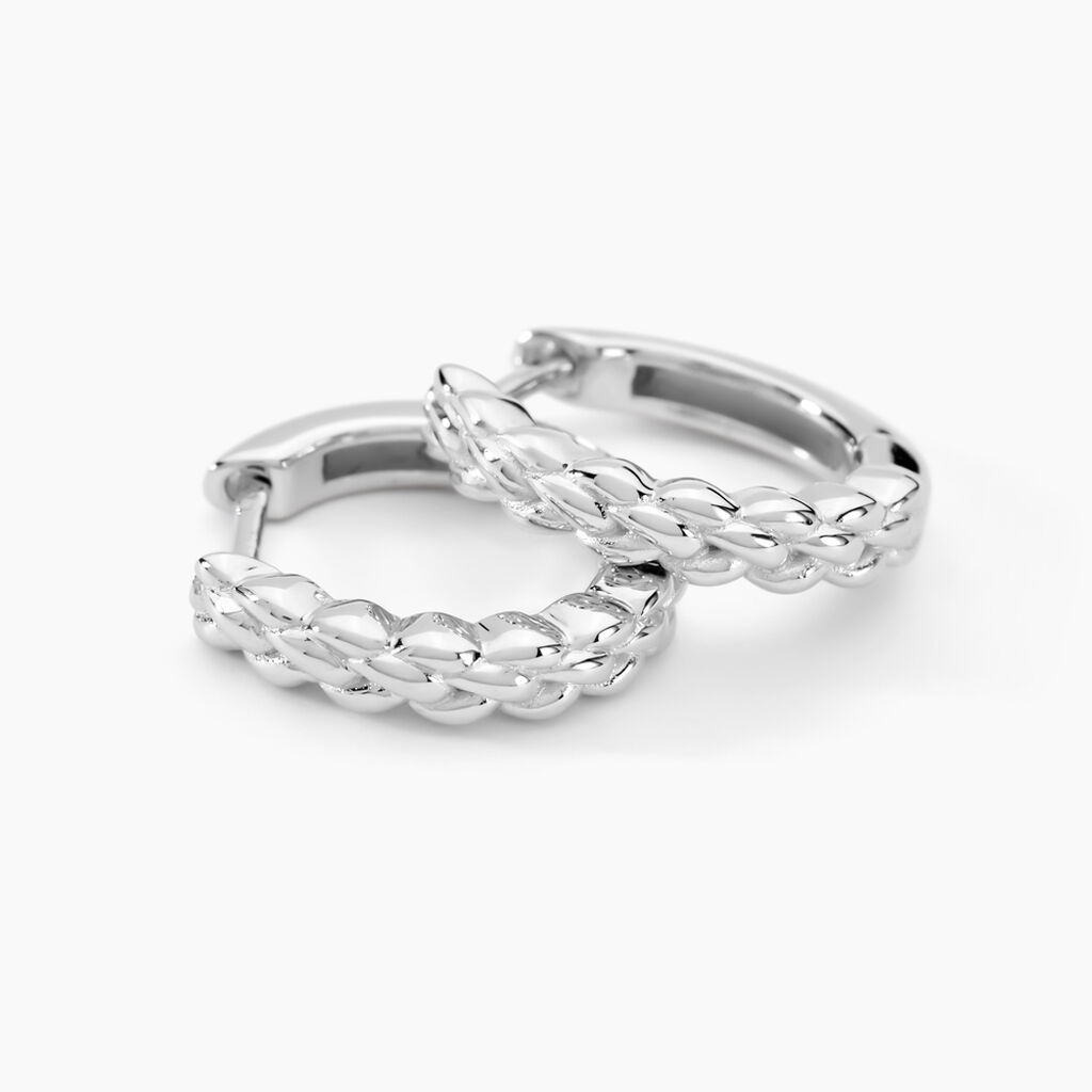 Créoles Toula Argent Blanc - Boucles d'oreilles créoles Femme | Histoire d’Or