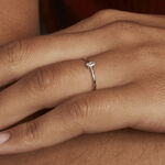 Bague Solitaire Argent Blanc  1er Solitaire Oxyde De Zirconium - Bagues solitaires Femme | Histoire d&rsquo;Or