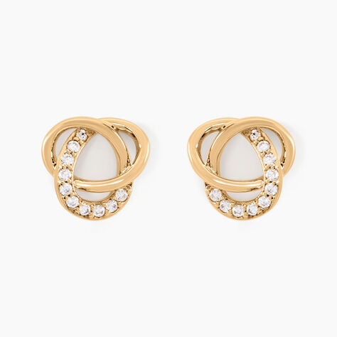 Boucles D'oreilles Puces Henia Plaqu&eacute; Or Jaune Oxyde De Zirconium - Boucles d'oreilles fantaisie Femme | Histoire d&rsquo;Or