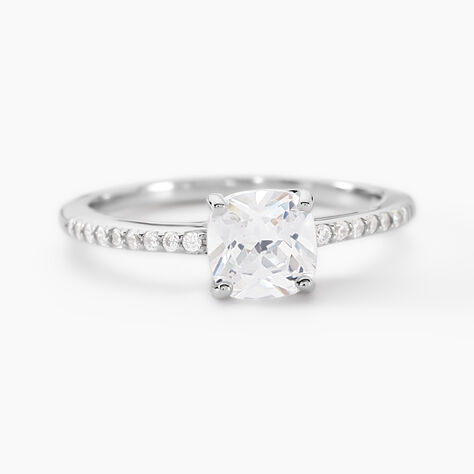 Bague Solitaire Celina Argent Blanc Oxyde De Zirconium - Bagues solitaires Femme | Histoire d&rsquo;Or
