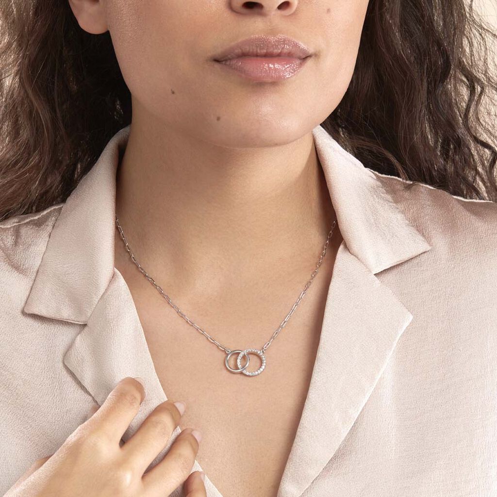 Collier Isabel Argent Blanc Oxyde De Zirconium - Colliers fantaisie Femme | Histoire d’Or
