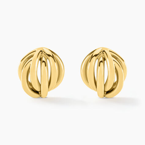 Boucles D'oreilles Puces Jackie Acier Jaune - Boucles d'oreilles fantaisie Femme | Histoire d’Or
