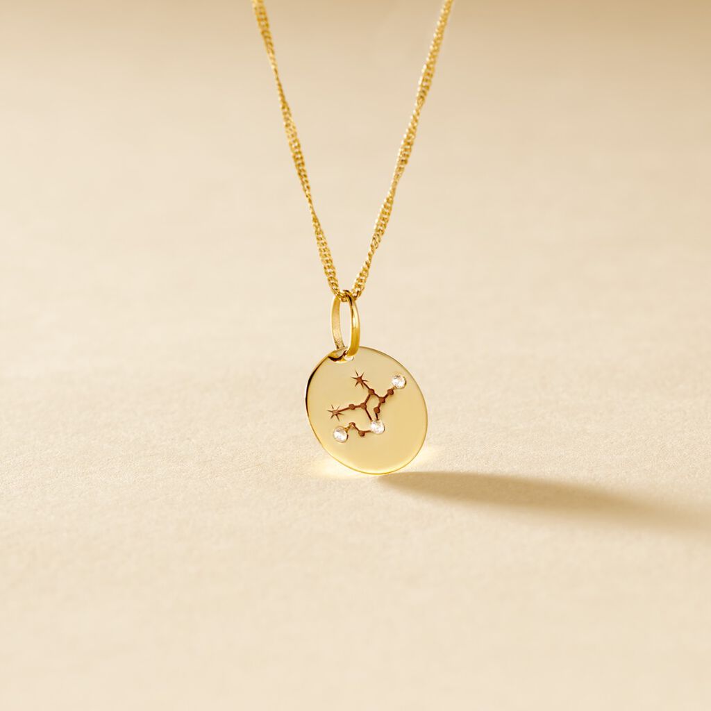 Pendentif Or Jaune Astraea Oxyde De Zirconium - Pendentifs Zodiaque Femme | Histoire d’Or
