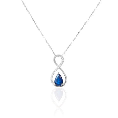 Collier Odessa Or Blanc Saphir Diamant - Colliers Femme | Histoire d’Or