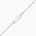 Bracelet Identit&eacute; Ericka Maille Singapour Or Blanc - Bracelets Communion Enfant | Histoire d&rsquo;Or