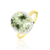 Bague Anna Or Jaune Amethyste Et Diamant