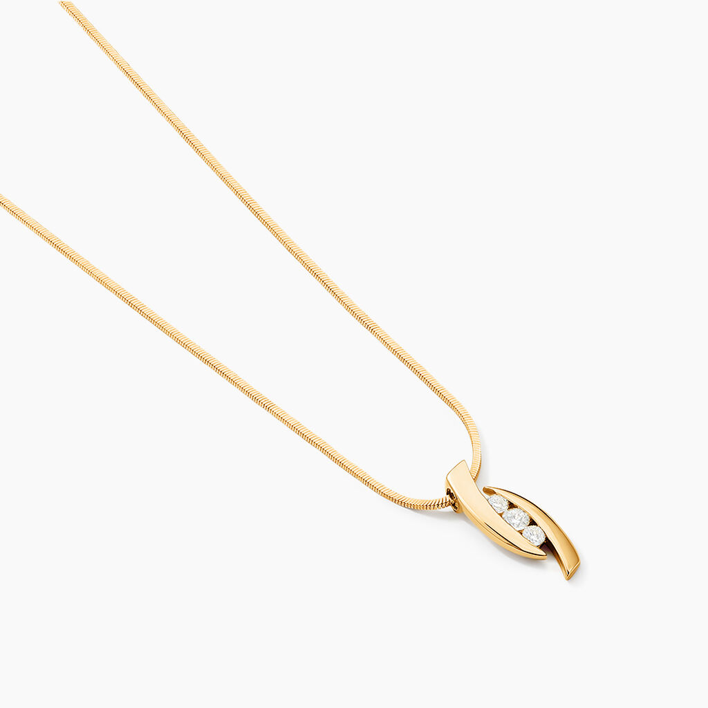 Collier Trilogie Or Jaune Diamant - Colliers Femme | Histoire d&rsquo;Or