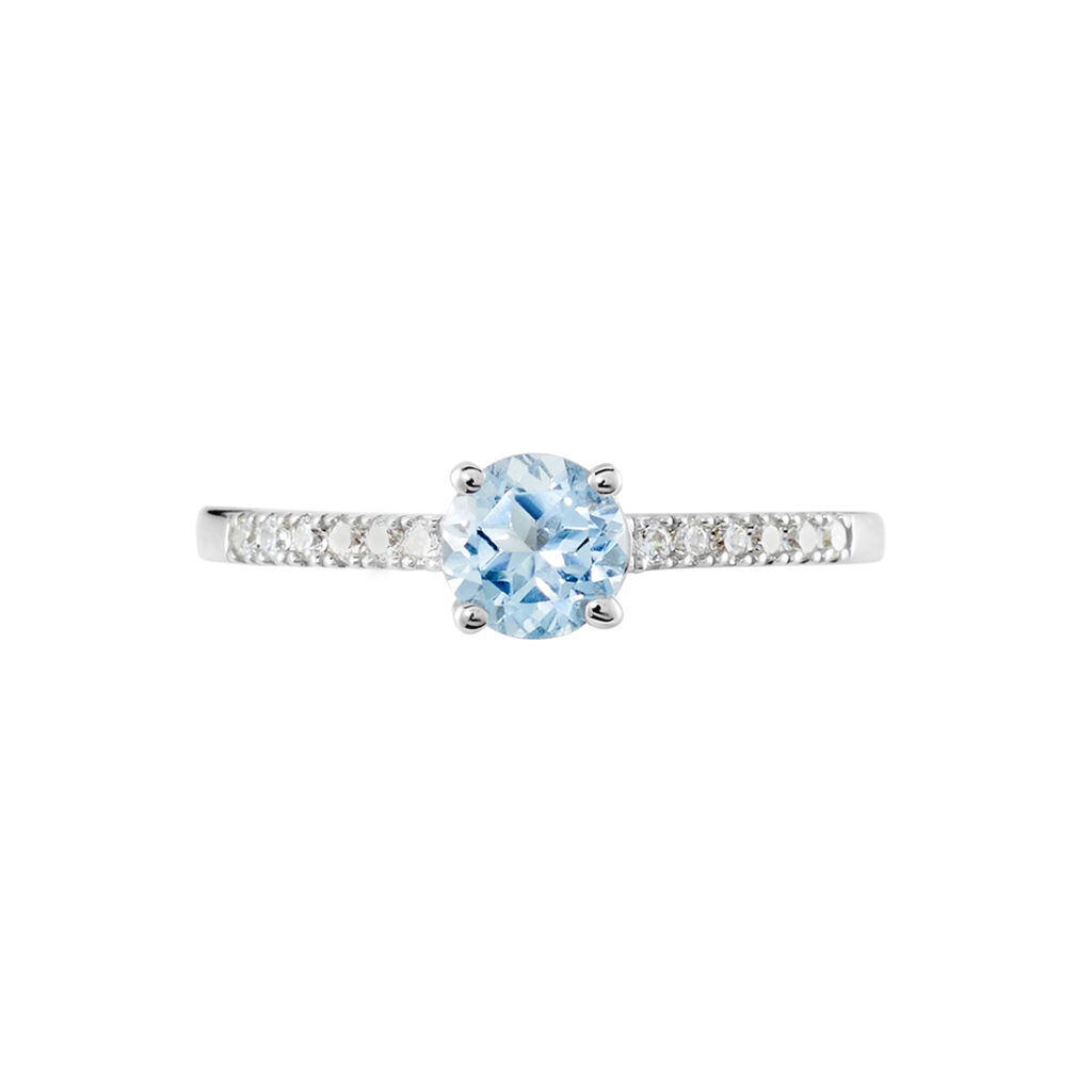 Bague Or Blanc Manon Topaze Oxydes De Zirconium - Bagues solitaires Femme | Histoire d’Or