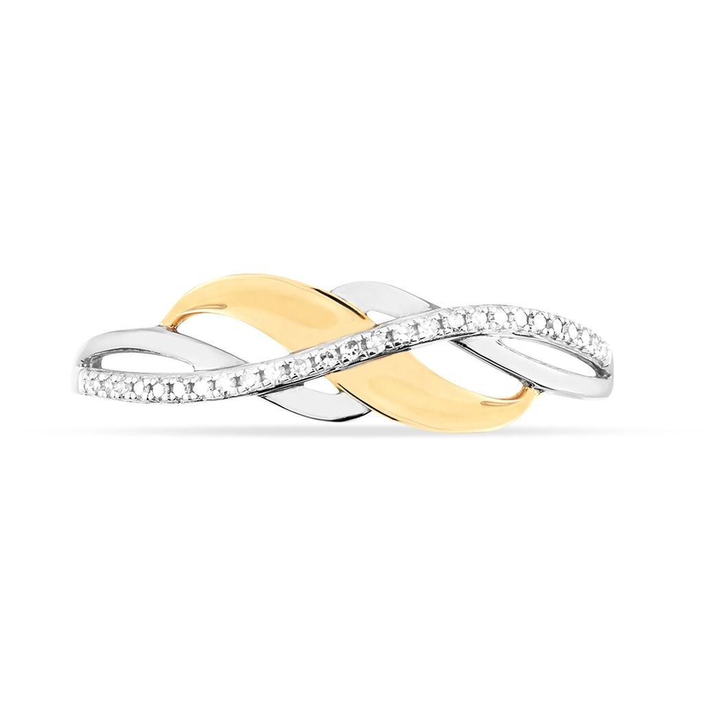 Bague Helene Or Bicolore Diamant - Bagues avec pierre Femme | Histoire d’Or