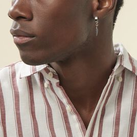 Créole Unitaire Acier Blanc Gvennig - Boucles d'oreilles créoles Homme | Histoire d’Or