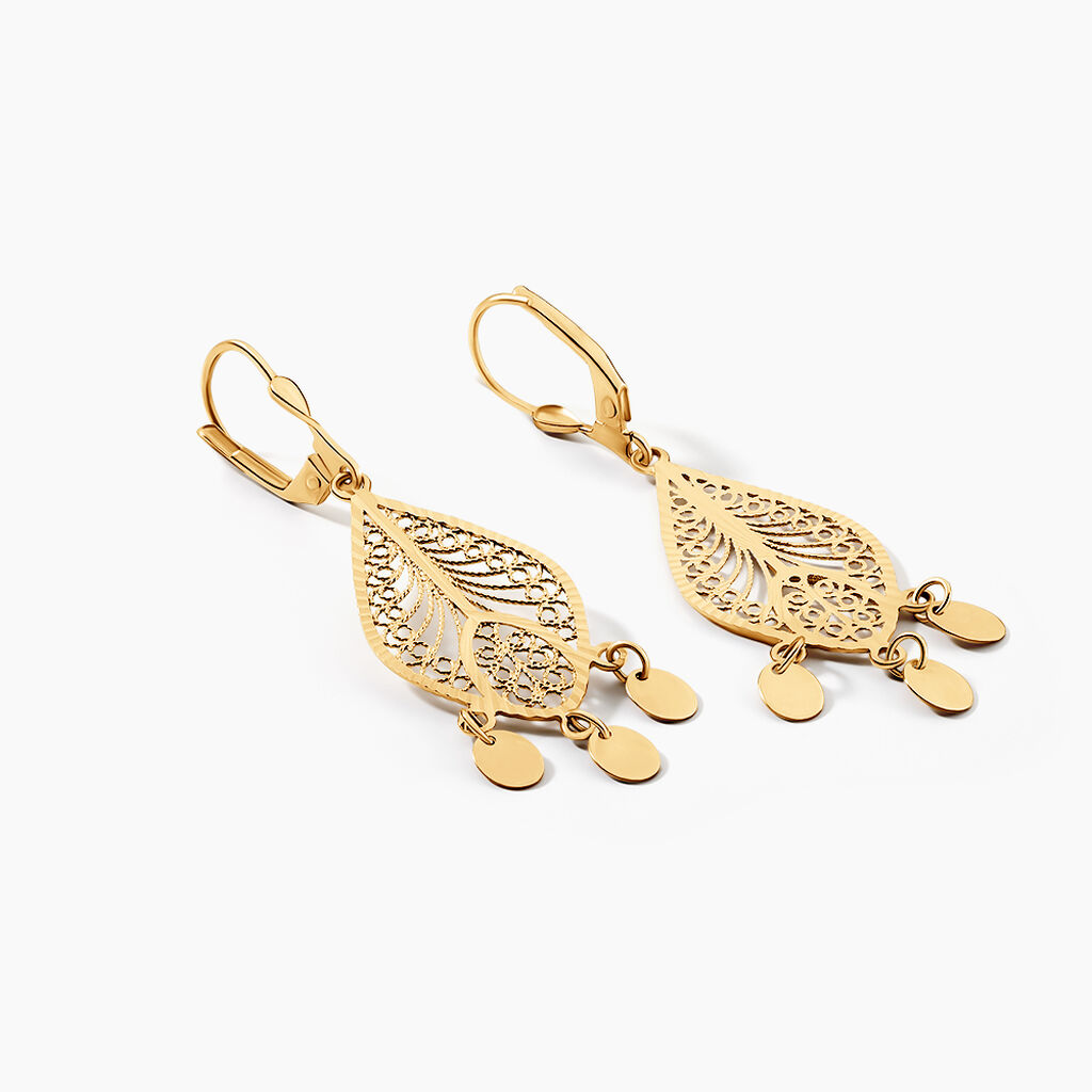 Boucles D'oreilles Pendantes Makari Or Jaune - Boucles d'oreilles pendantes Femme | Histoire d’Or