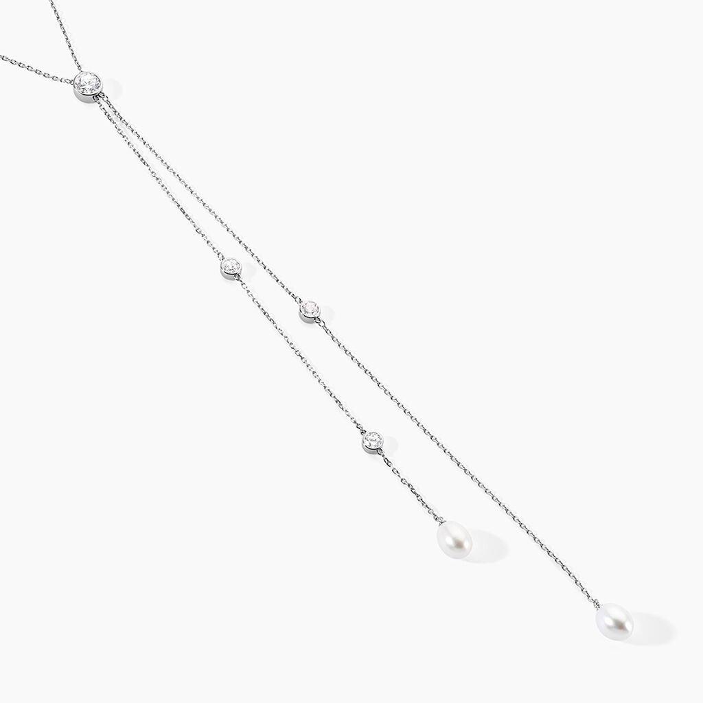 Collier De Dos Indigo Argent Perle De Culture Oxyde - Sautoirs Femme | Histoire d&rsquo;Or