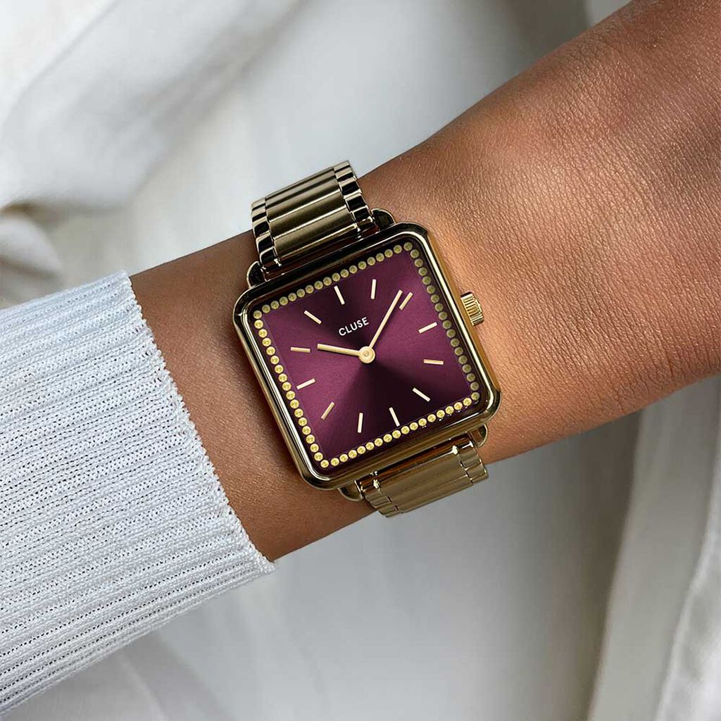 Montre Cluse La Tétragone Bordeaux - Nouveautés Femme | Histoire d’Or