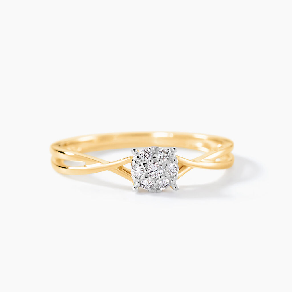 Bague Imelie Or Jaune Diamant - Bagues avec pierre Femme | Histoire d&rsquo;Or