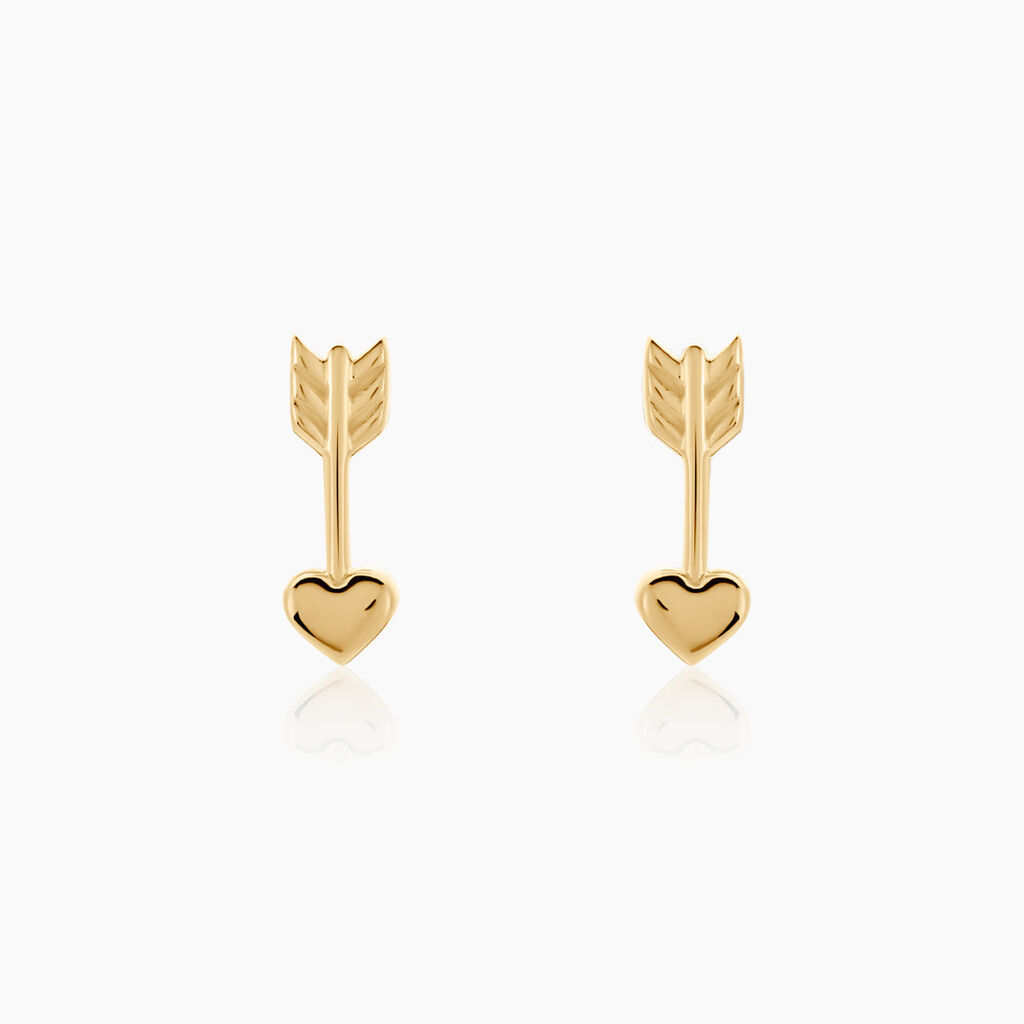 Boucles D'oreilles Puces Hannie Plaqué Or Jaune - Boucles d'oreilles fantaisie Femme | Histoire d’Or