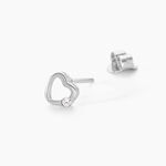 Boucles D'oreilles Puces Elyn Argent Blanc Oxyde De Zirconium - Boucles d'oreilles fantaisie Femme | Histoire d&rsquo;Or