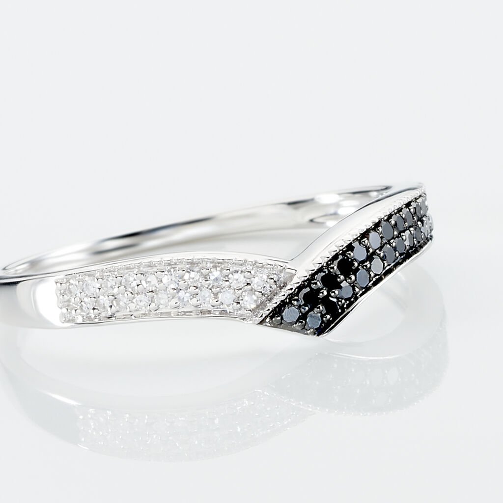 Bague Aile De Mouette Or Blanc Diamant - Bagues avec pierre Femme | Histoire d&rsquo;Or