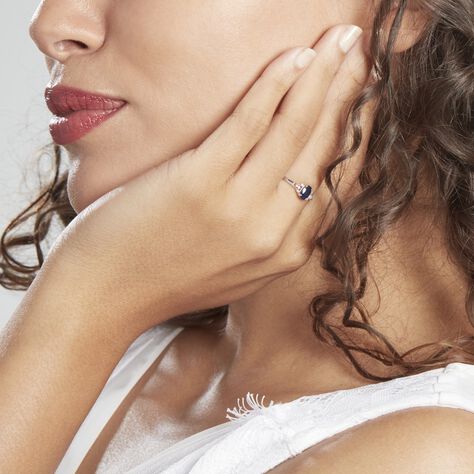 Bague Or Blanc Marie Saphir Diamants - Bagues solitaires Femme | Histoire d’Or