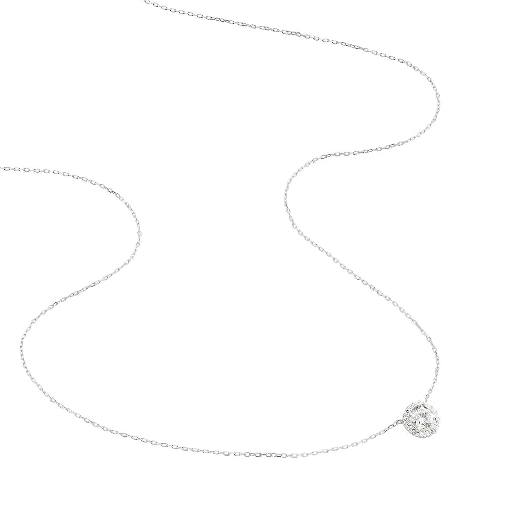 Collier Eurycide Or Blanc Oxyde De Zirconium - Colliers Femme | Histoire d’Or