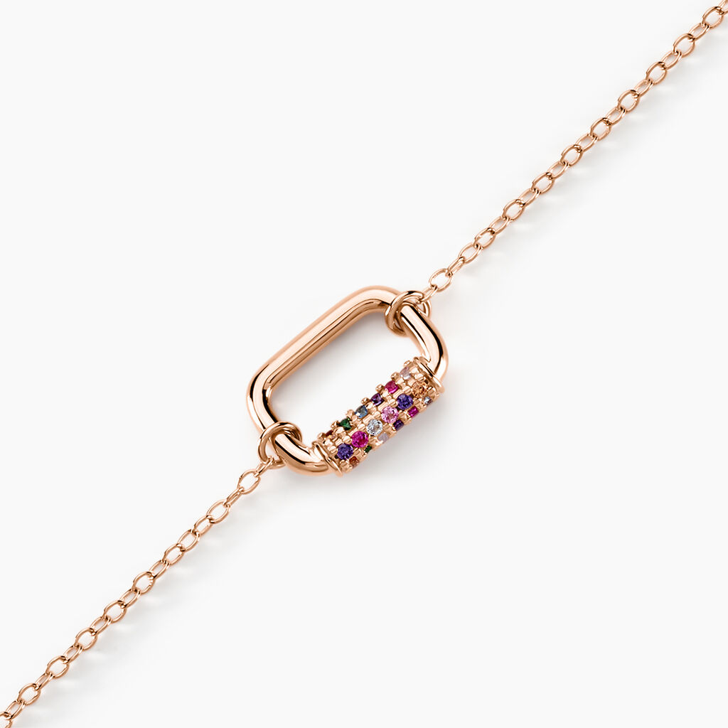Bracelet Urban Call Argent Rose Pierre De Synthese Oxyde De Zirconium - Bracelets Femme | Histoire d’Or