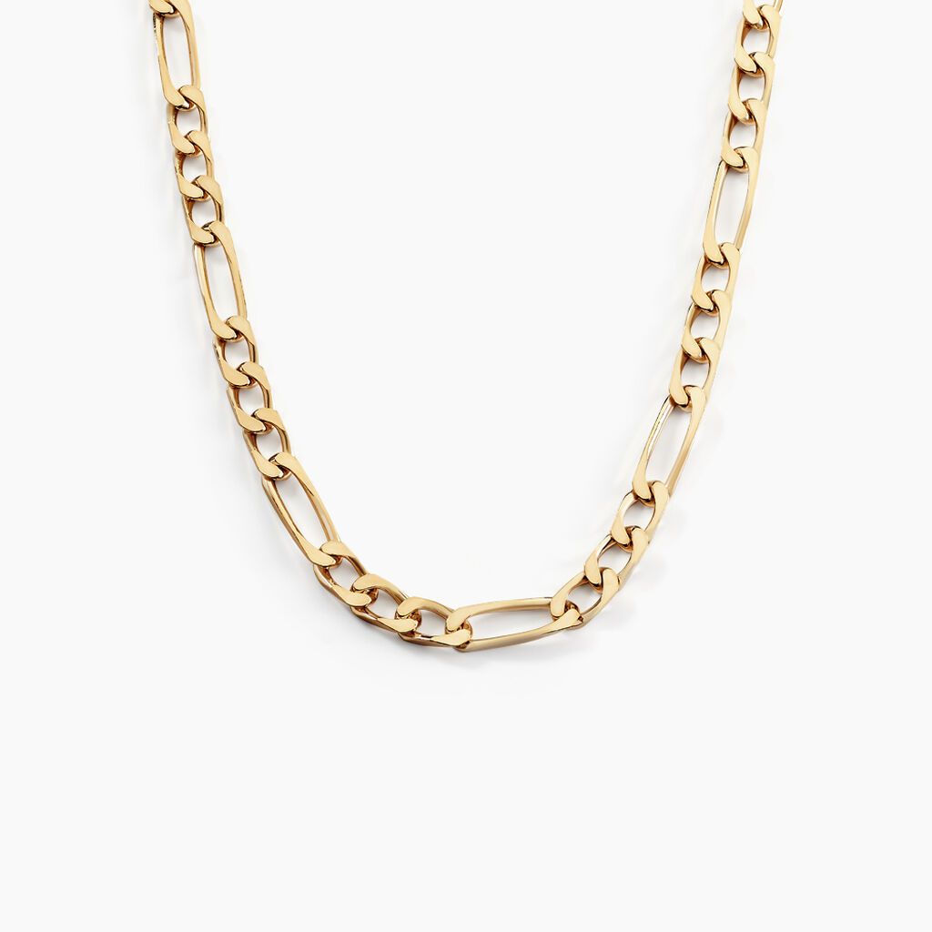 Cha&icirc;ne Bixente Maille Alternee 1/3 Plaqu&eacute; Or Jaune - Chaines Homme | Histoire d&rsquo;Or