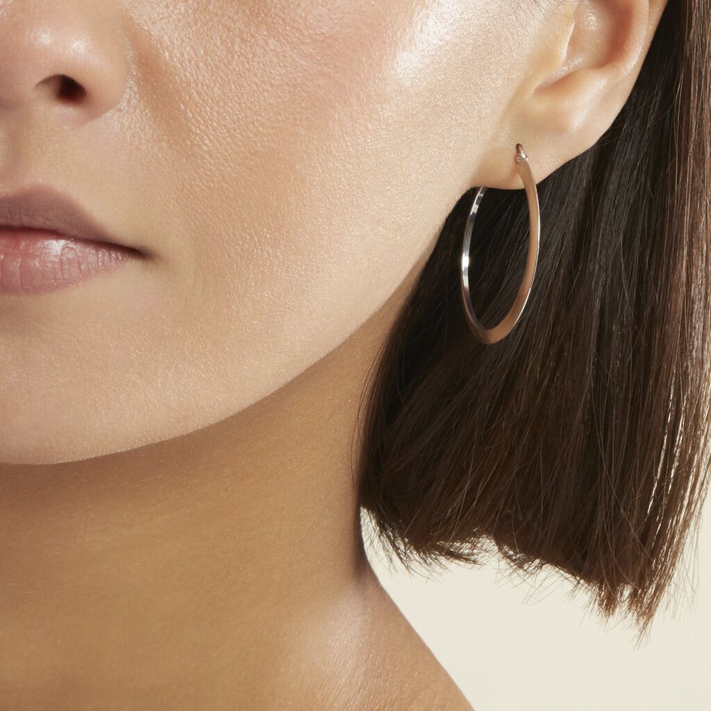 Cr&eacute;oles Argent Blanc Hally - Boucles d'oreilles cr&eacute;oles Femme | Histoire d&rsquo;Or