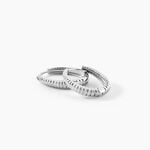 Cr&eacute;oles Ribbed Argent Blanc - Boucles d'oreilles cr&eacute;oles Femme | Histoire d&rsquo;Or