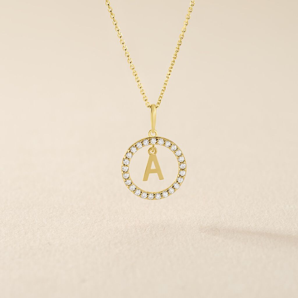 Pendentif Gabe Or Jaune Oxyde De Zirconium - Pendentifs Femme | Histoire d&rsquo;Or