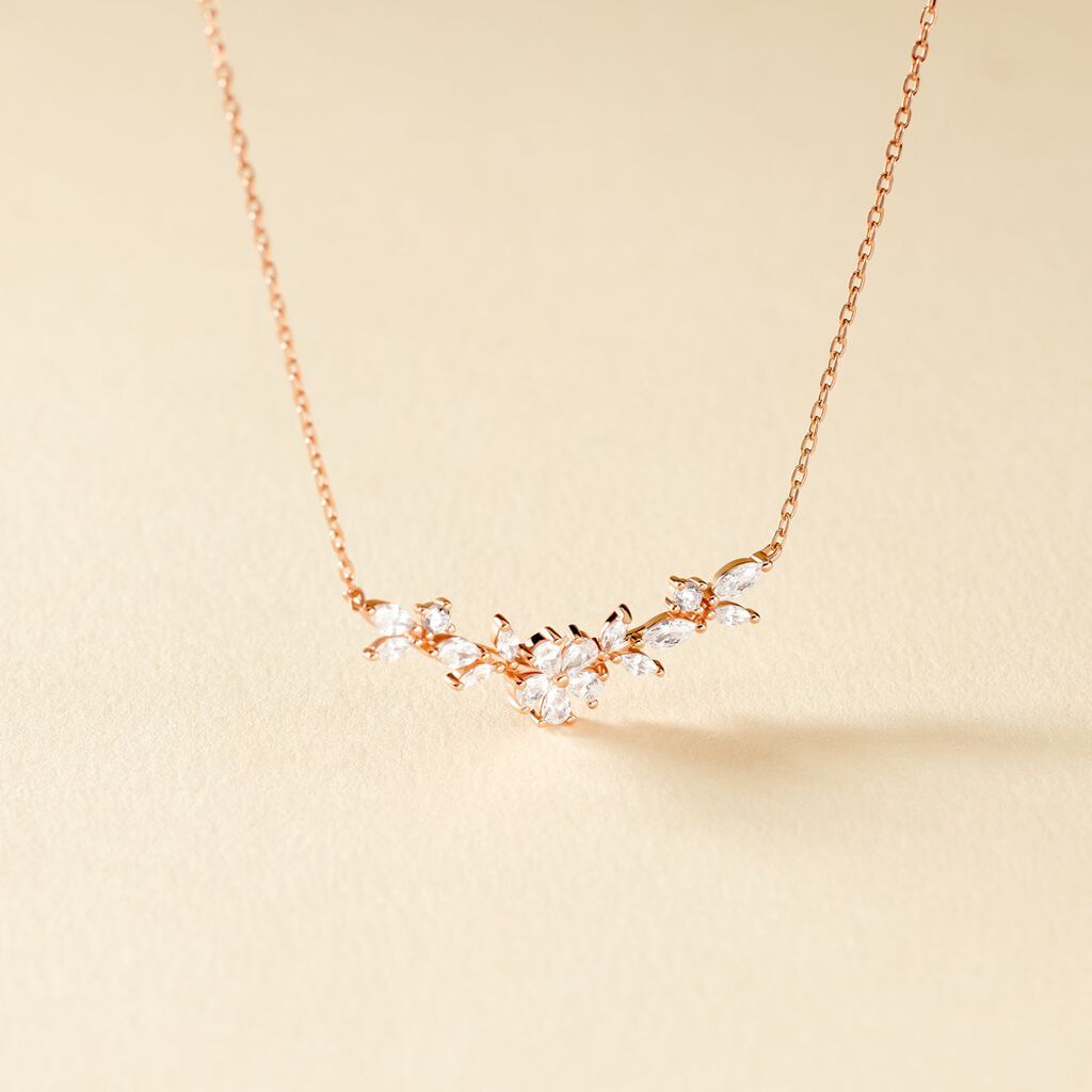 Collier Wanda Argent Rose Oxyde De Zirconium - F&ecirc;te des m&egrave;res Femme | Histoire d&rsquo;Or