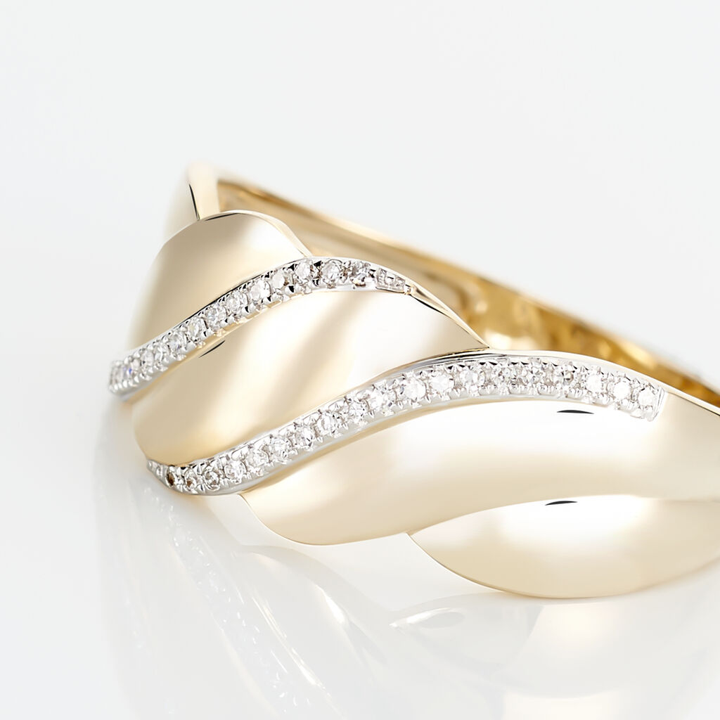 Bague Elyanne Or Jaune Diamant - Bagues avec pierre Femme | Histoire d’Or