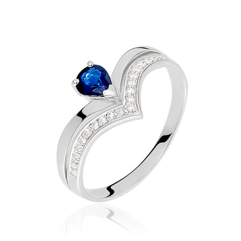 Bague Pasqualina Or Blanc Saphir Et Diamant - Bagues solitaires Femme | Histoire d’Or