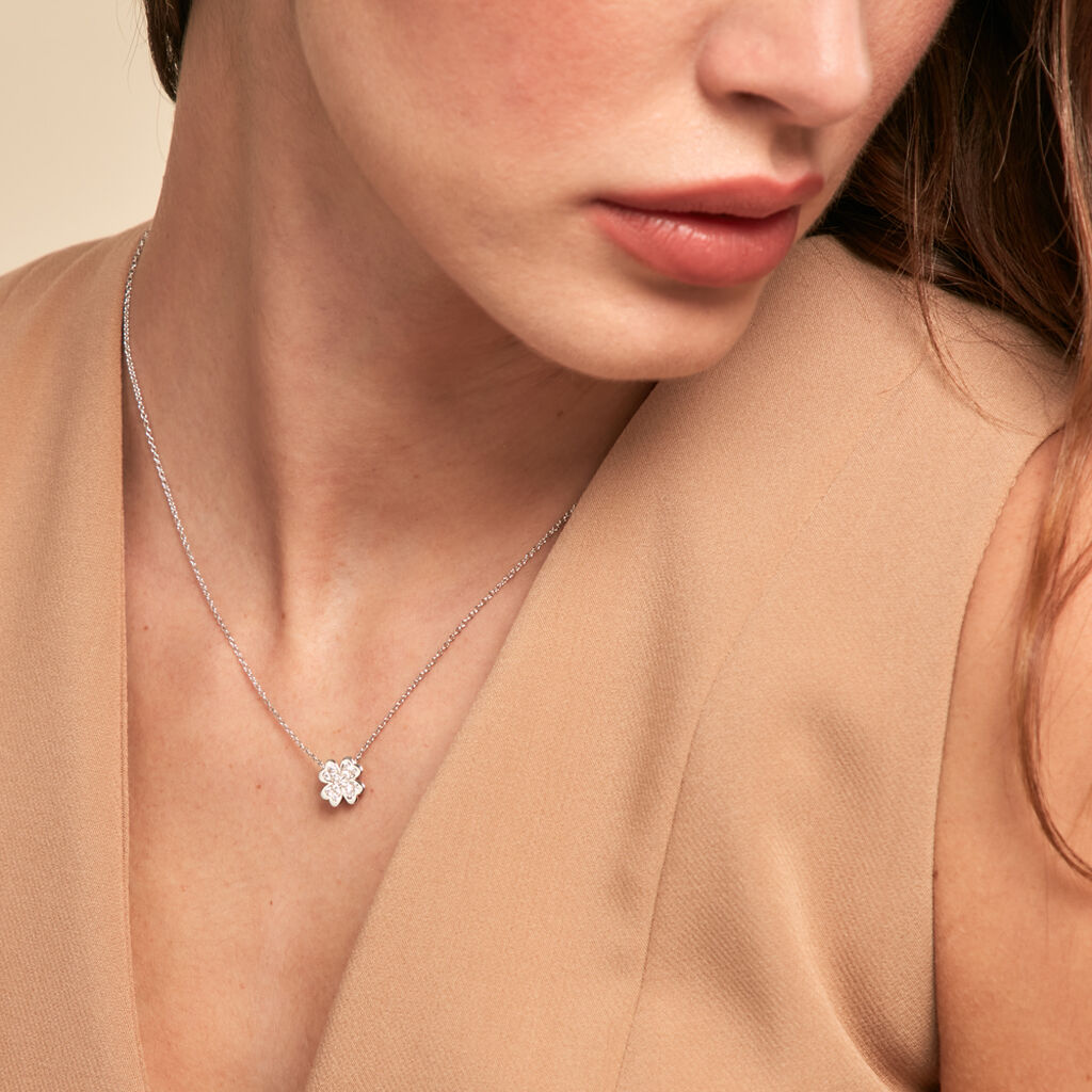 Collier Fortunata Argent Blanc Oxyde De Zirconium - Colliers fantaisie Femme | Histoire d’Or