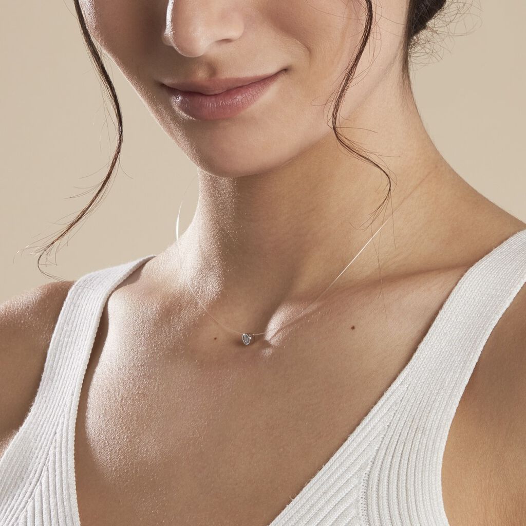 Collier Nylon Argent Blanc Oxyde - Colliers fantaisie Femme | Histoire d’Or
