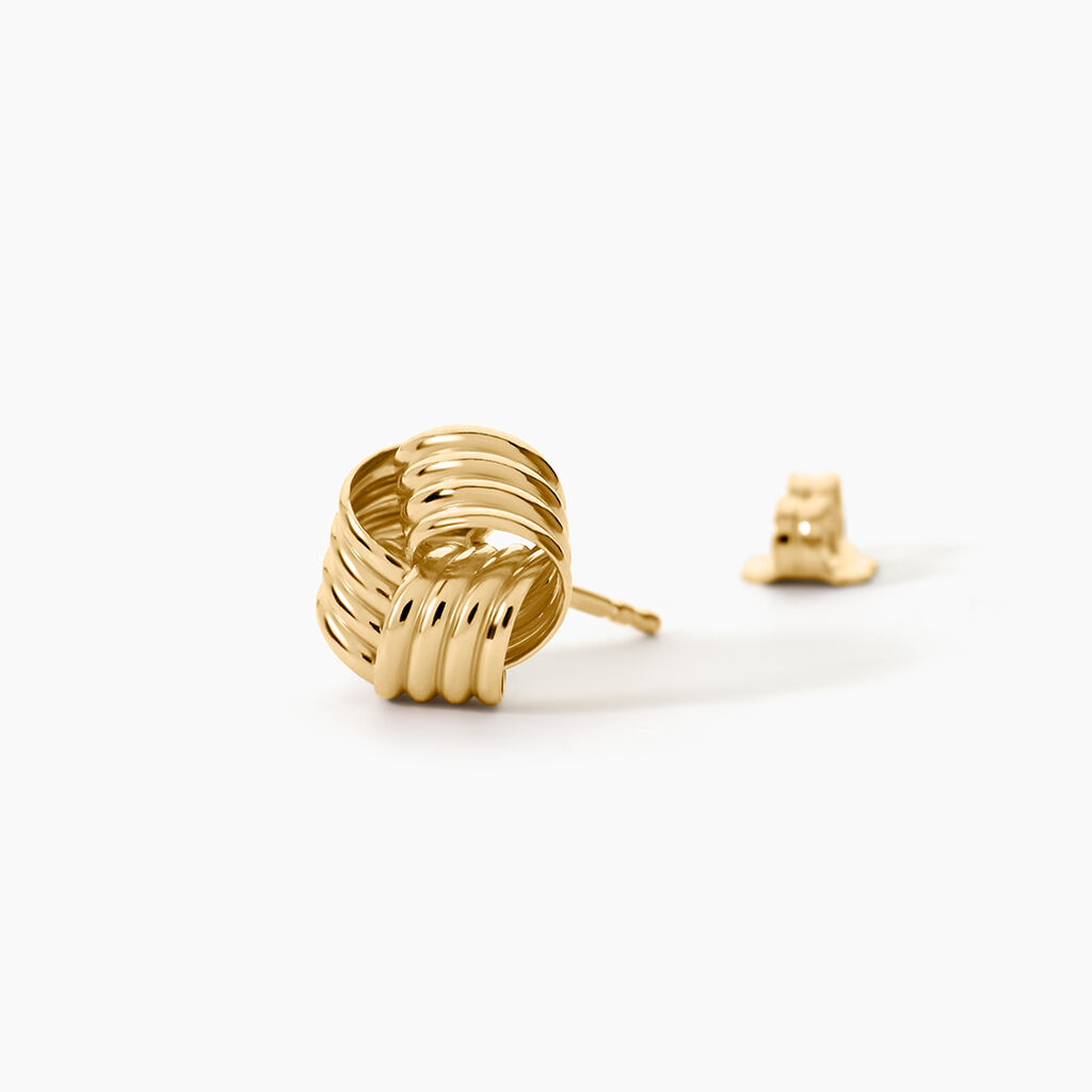 Boucles D'Oreilles Puces Ombeline Argent Dor&eacute; A L'Or 750/1000 - Clous d'oreilles Femme | Histoire d&rsquo;Or
