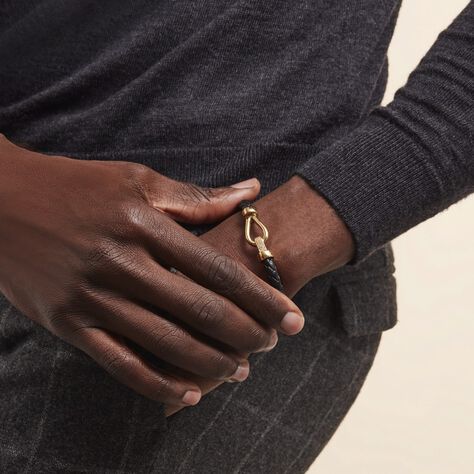 Bracelet Plaqué Or Steve Cuir - Bracelets cordon Homme | Histoire d’Or