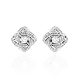 Boucles D'oreilles Puces Anasthase Argent Blanc Oxyde De Zirconium - Boucles d'oreilles fantaisie Femme | Histoire d’Or