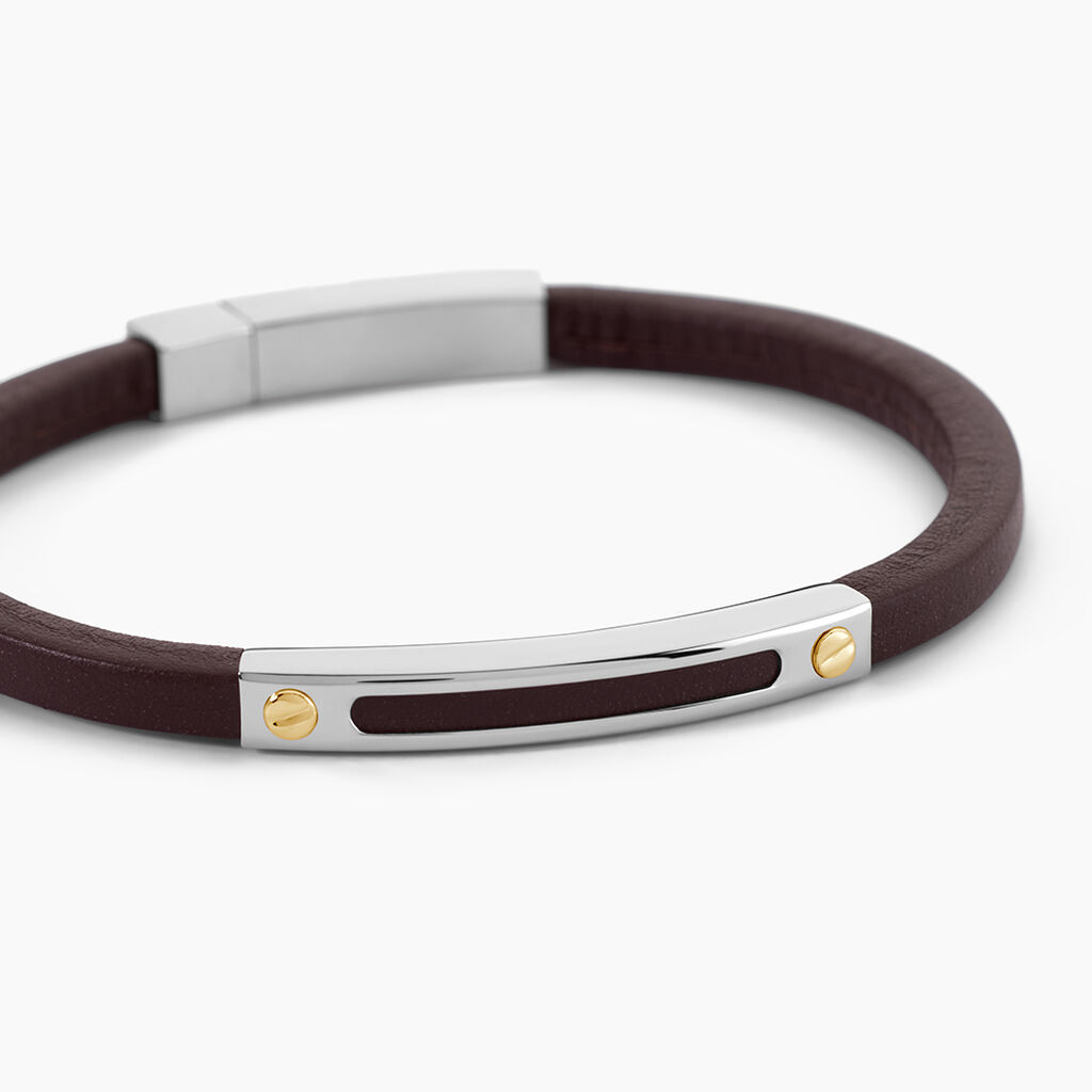 Bracelet Cuir De Vache Marron - Bracelets Cuir Homme | Histoire d&rsquo;Or