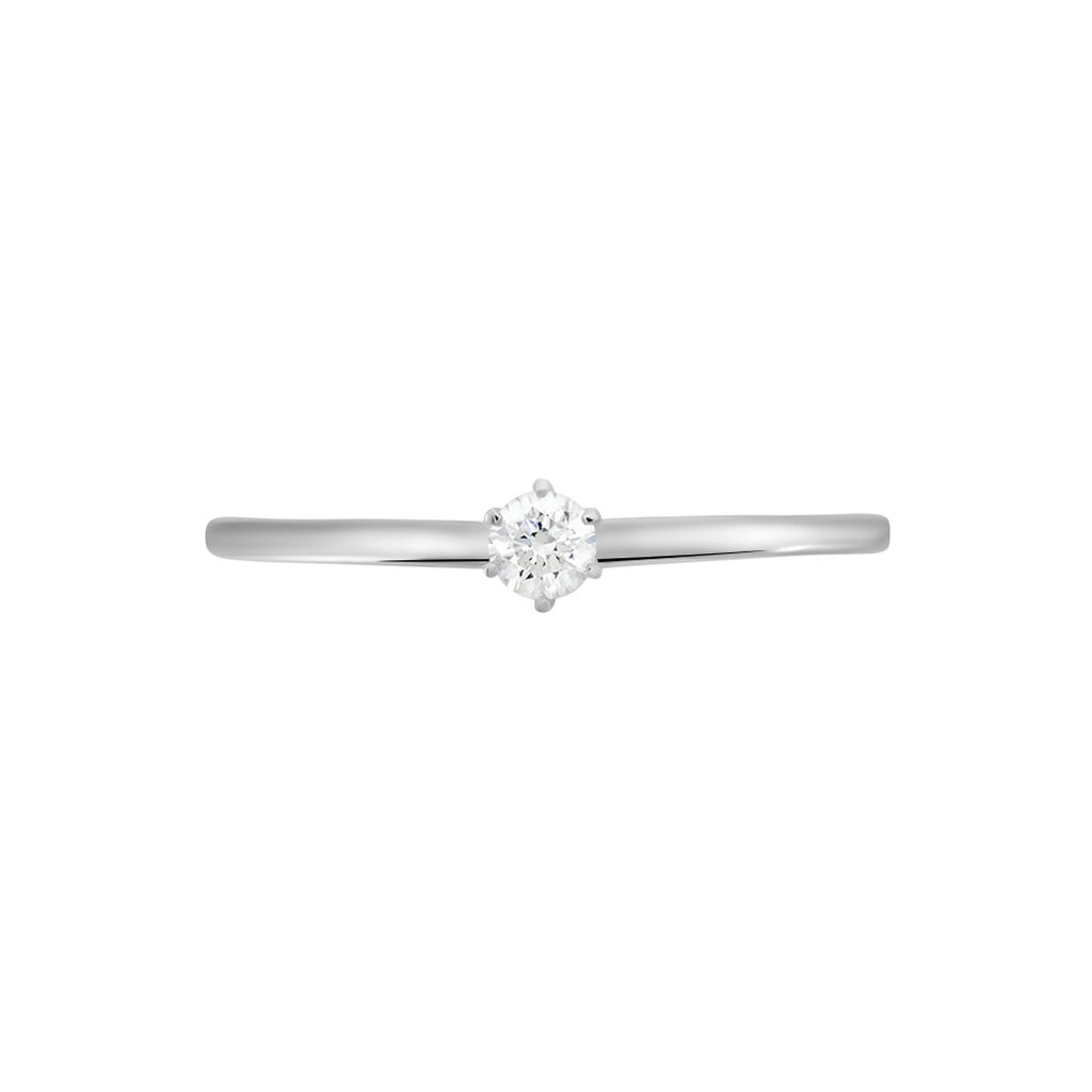 Bague Solitaire Natalia Or Blanc Diamant - Bagues solitaires Femme | Histoire d’Or