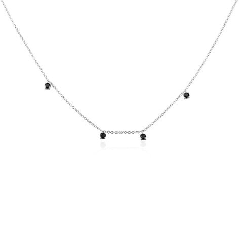 Collier Callias Argent Blanc Oxyde De Zirconium Noir - Colliers fantaisie Femme | Histoire d&rsquo;Or