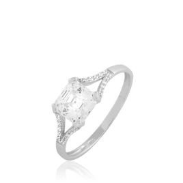 Bague Soanna Or Blanc Oxyde De Zirconium - Bagues solitaires Femme | Histoire d’Or