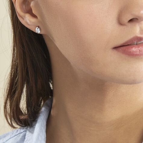 Boucles D'oreilles Puces Couteau Argent Blanc Oxyde De Zirconium - Boucles d'oreilles fantaisie Femme | Histoire d’Or