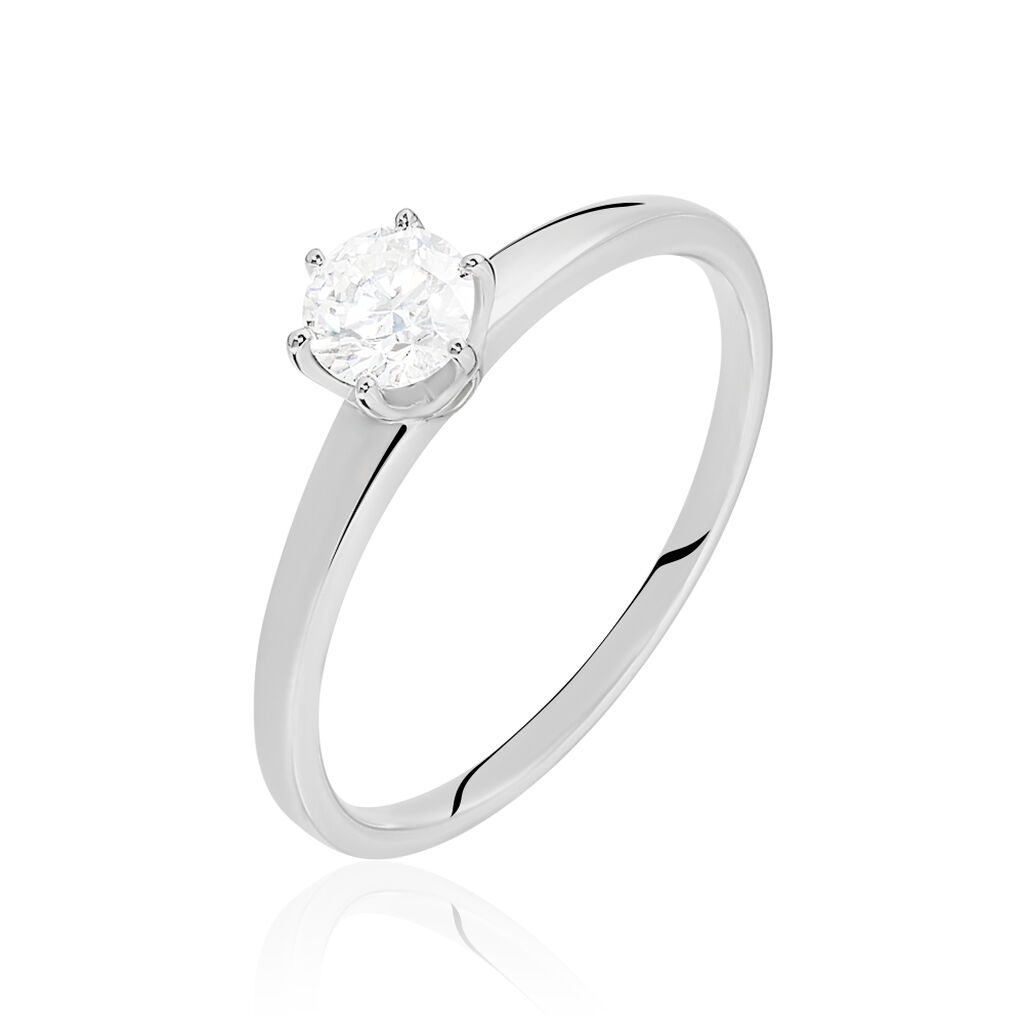 Bague Solitaire Natalia Or Blanc Diamant - Bagues solitaires Femme | Histoire d’Or