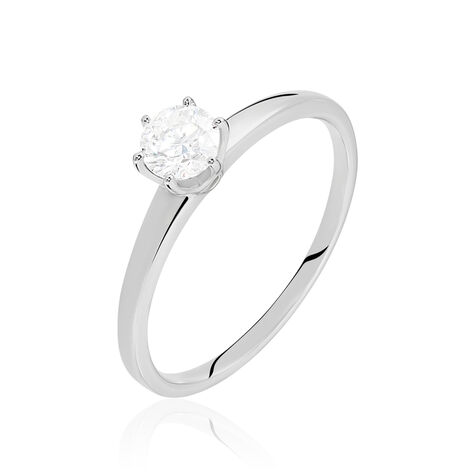 Bague Solitaire Natalia Or Blanc Diamant - Bagues solitaires Femme | Histoire d’Or
