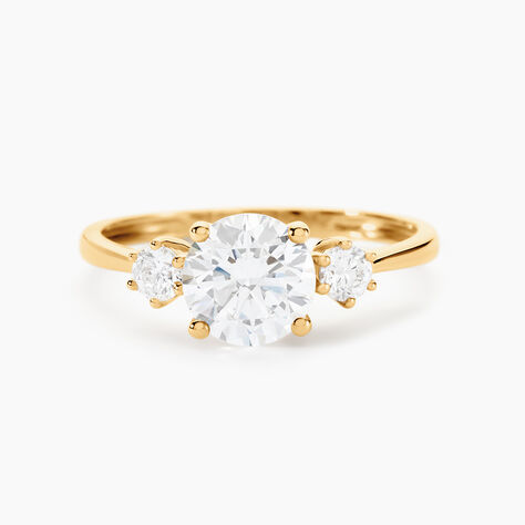 Bague Or Jaune Kesari Oxyde De Zirconium - Bagues solitaires Femme | Histoire d’Or