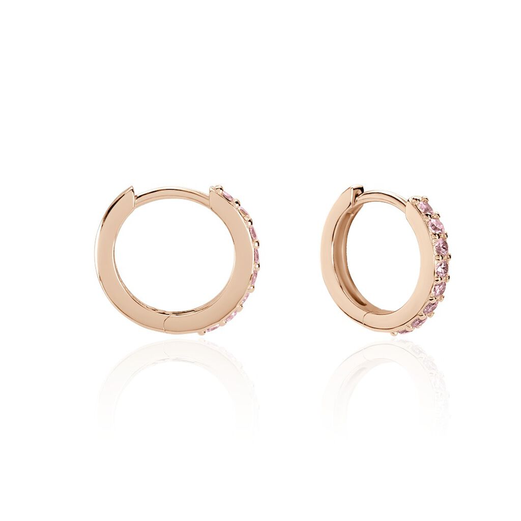 Créoles Rio Argent Rose Oxyde De Zirconium - Boucles d'oreilles créoles Femme | Histoire d’Or